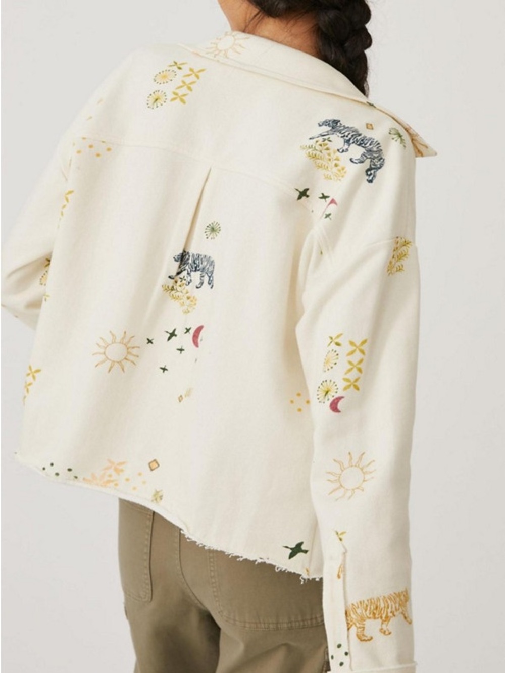 Anthropologie Pilcro Classic Shirt Jacket with Embroidered Detail - Picture 2 of 4
